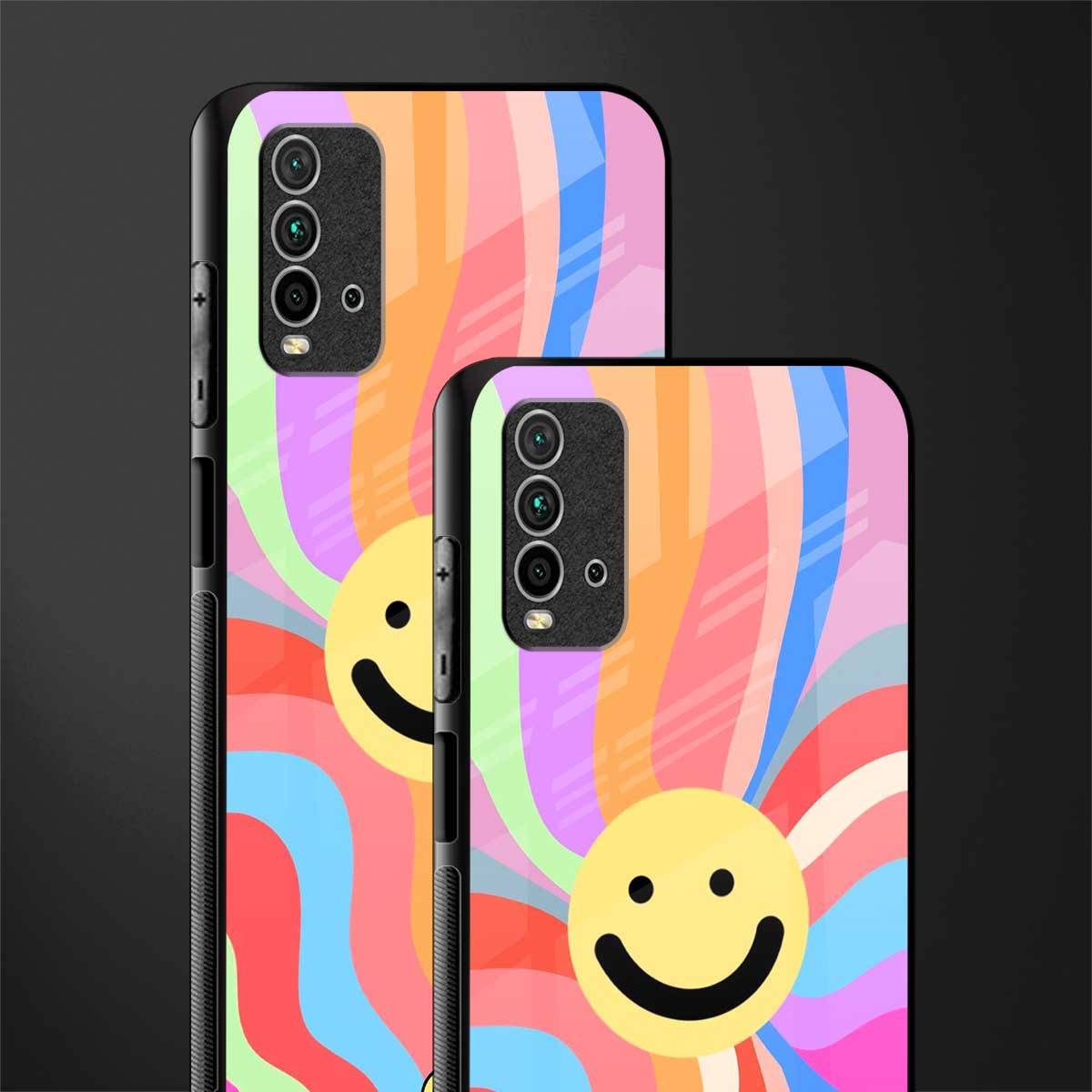cheerful smiley glass case for redmi 9 power image-2