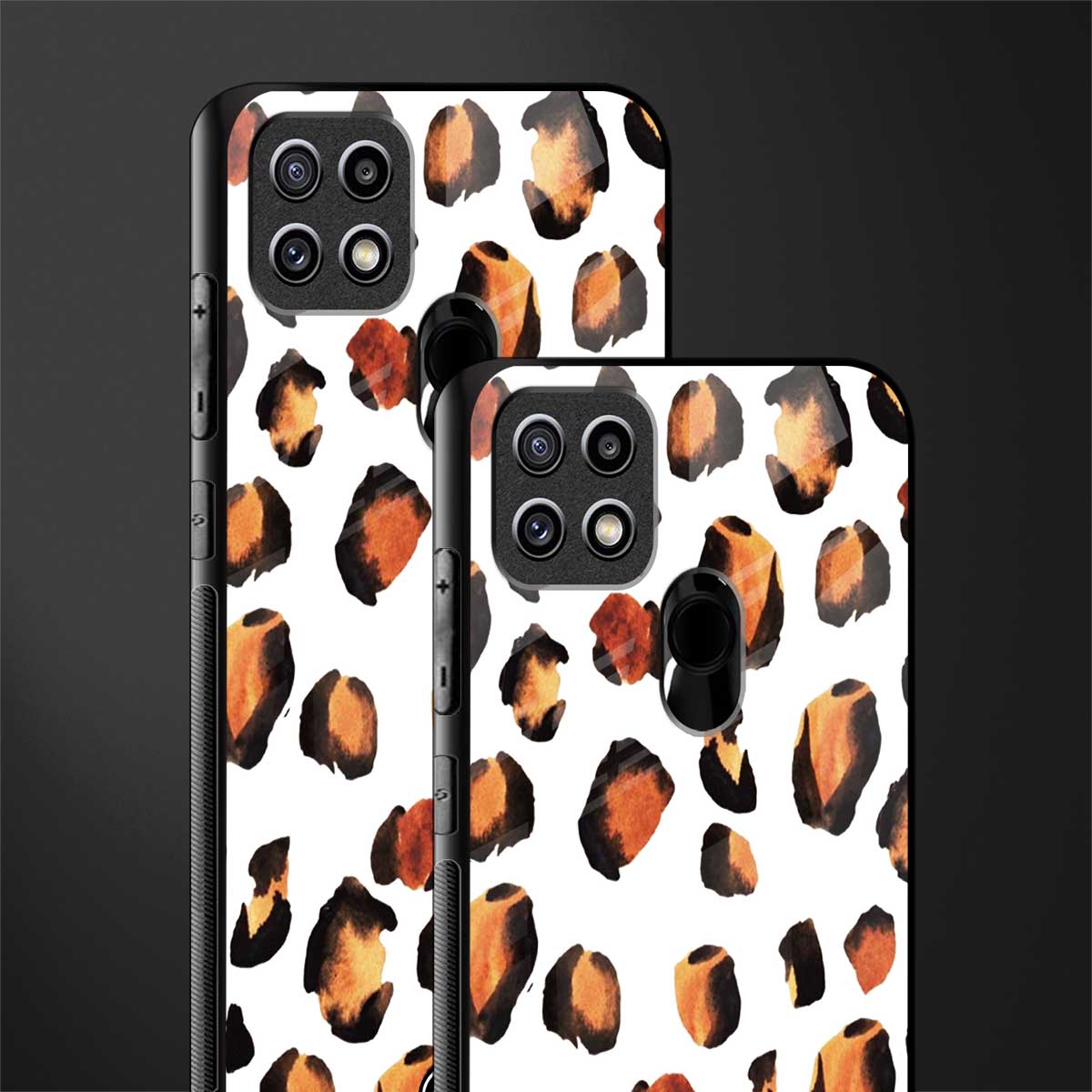 cheetah fur glass case for oppo a15 image-2