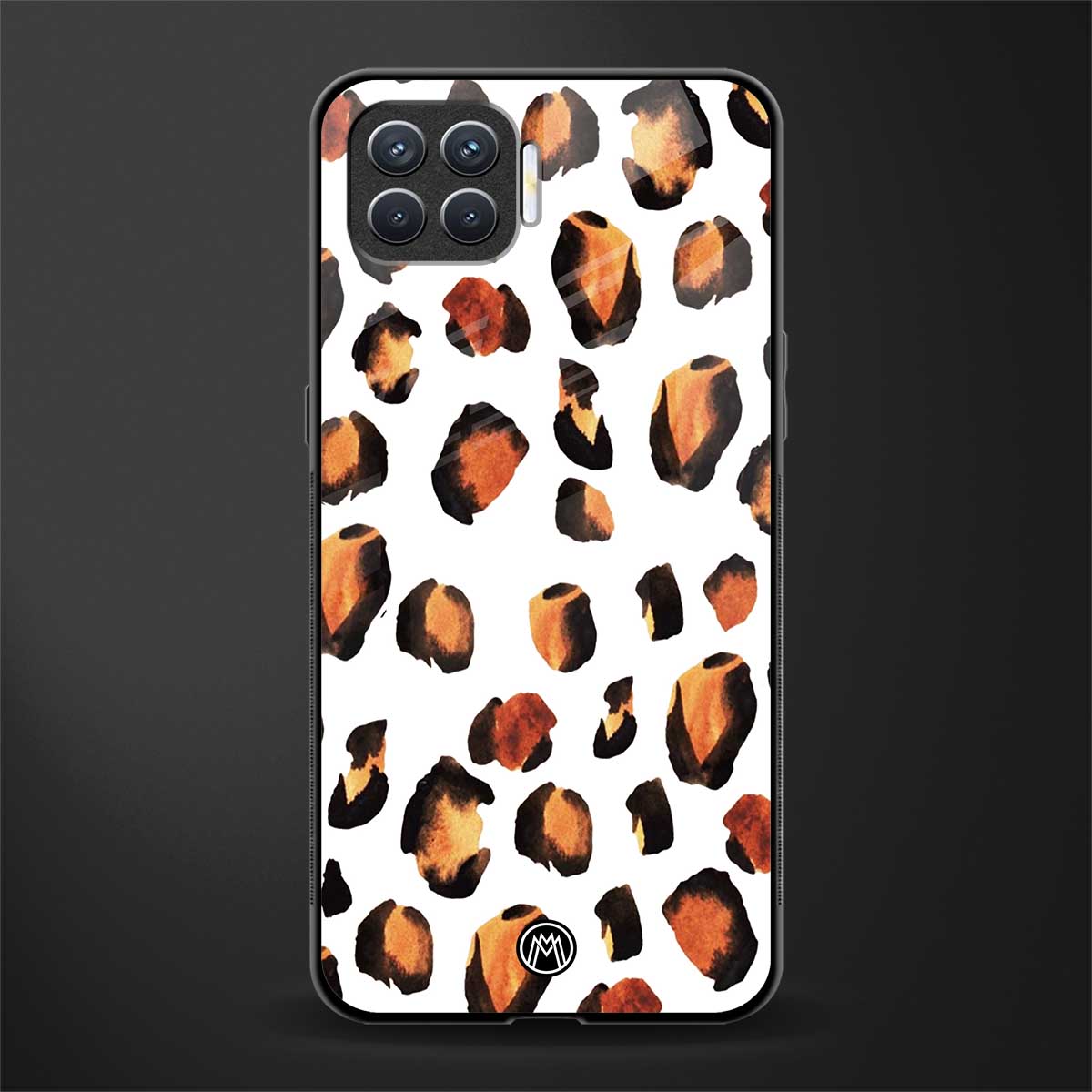 cheetah fur glass case for oppo f17 pro image