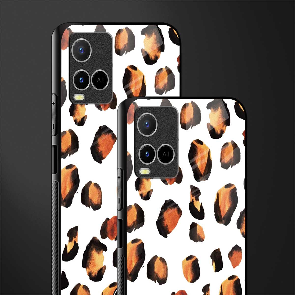 cheetah fur glass case for vivo y33s vivo y33t image-2