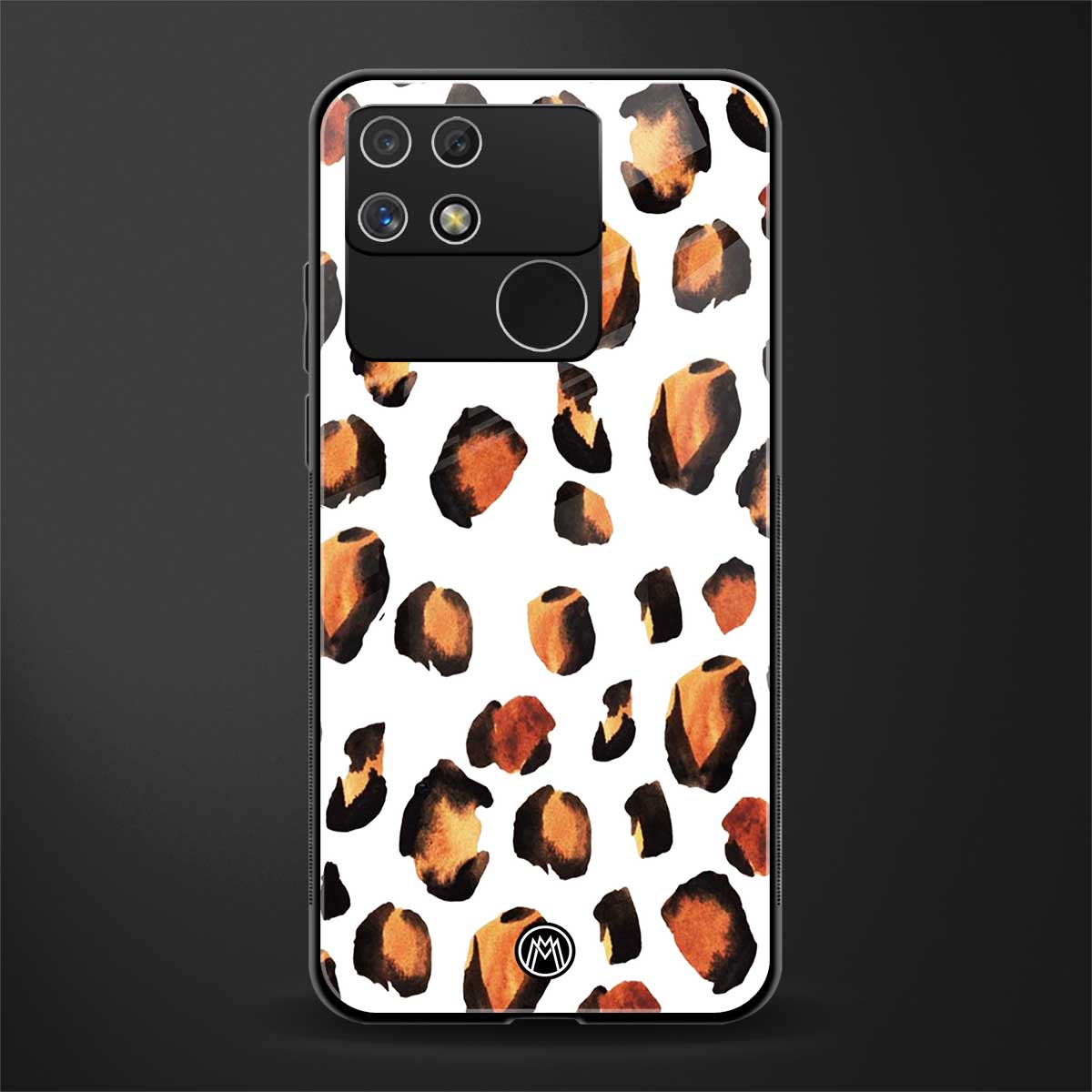 cheetah fur back phone cover | glass case for realme narzo 50a