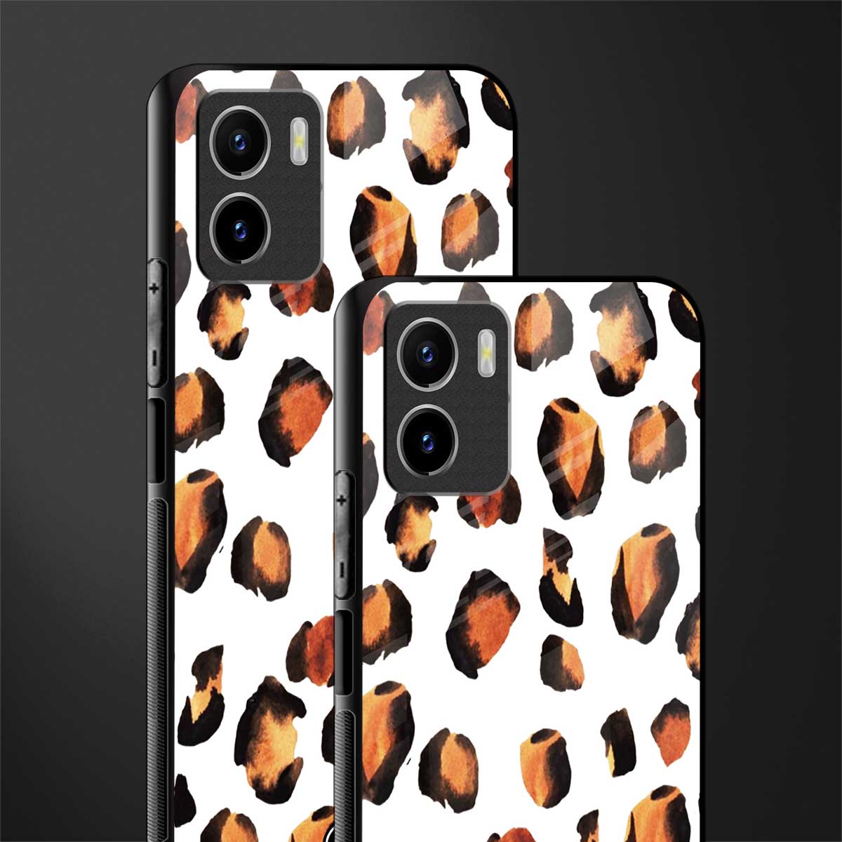 cheetah fur glass case for vivo y15s image-2