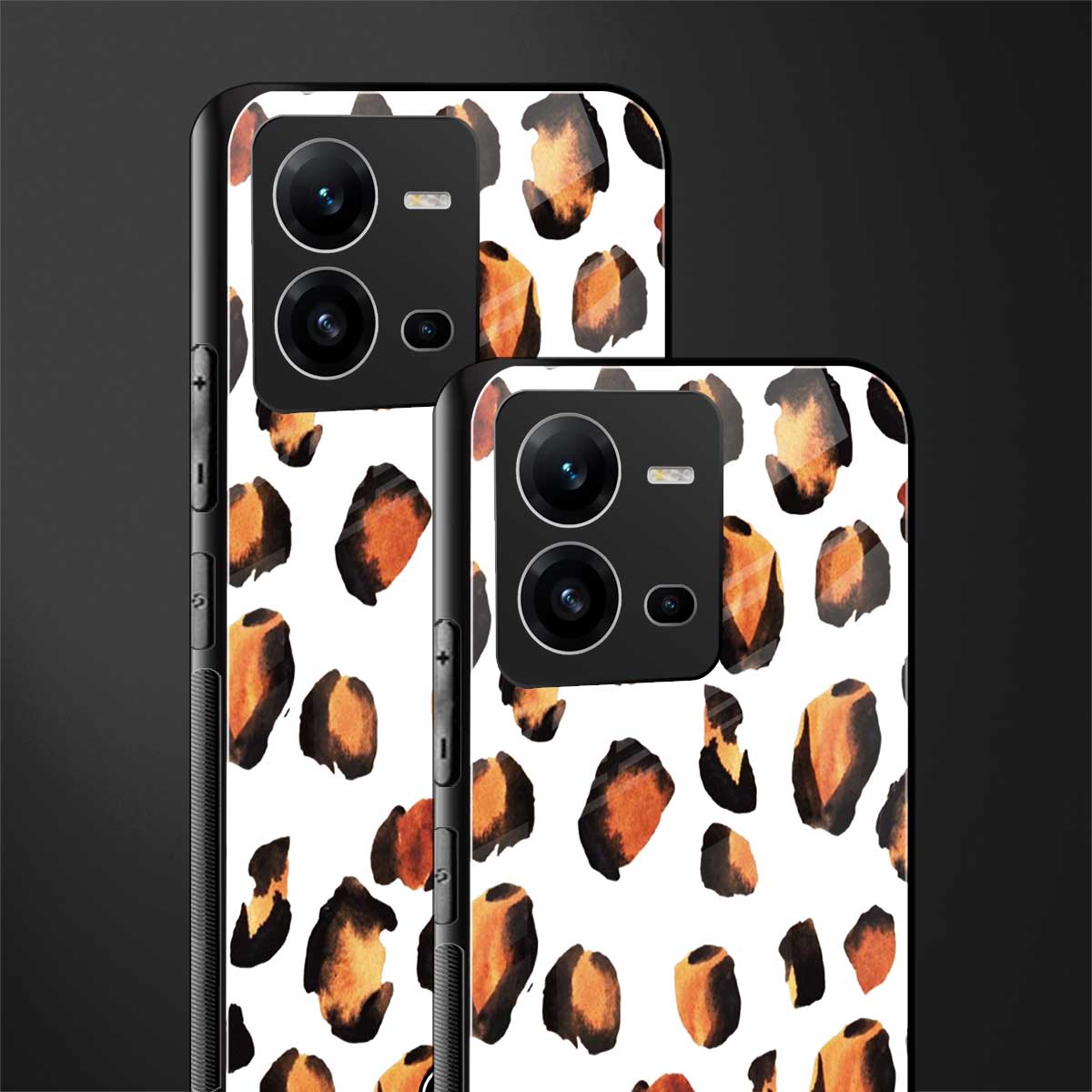 cheetah fur back phone cover | glass case for vivo v25-5g