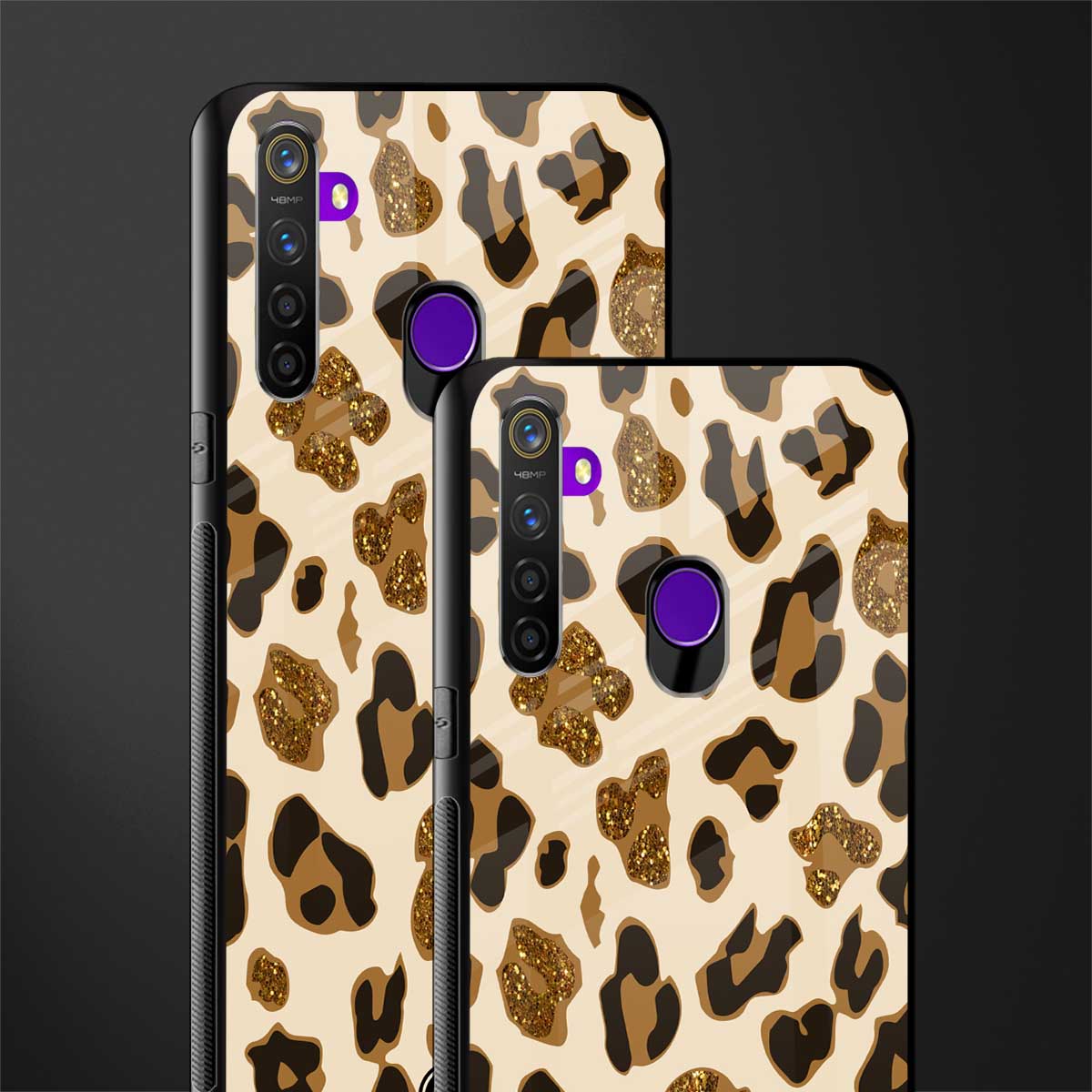 cheetah fur aesthetic glass case for realme 5s image-2