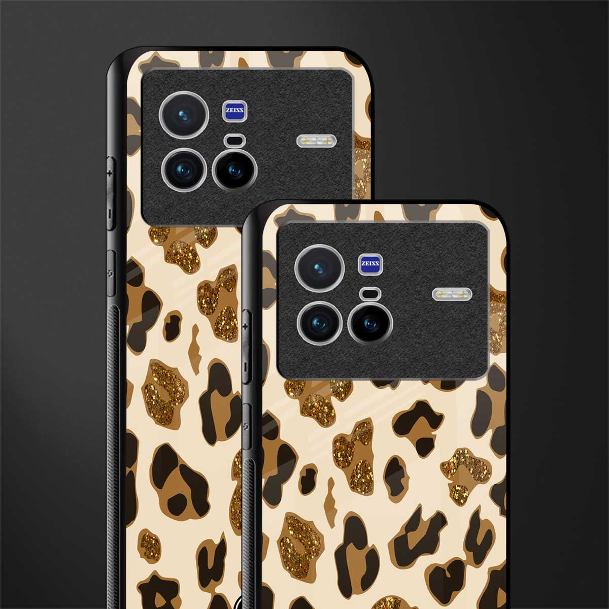 cheetah fur aesthetic glass case for vivo x80 image-2