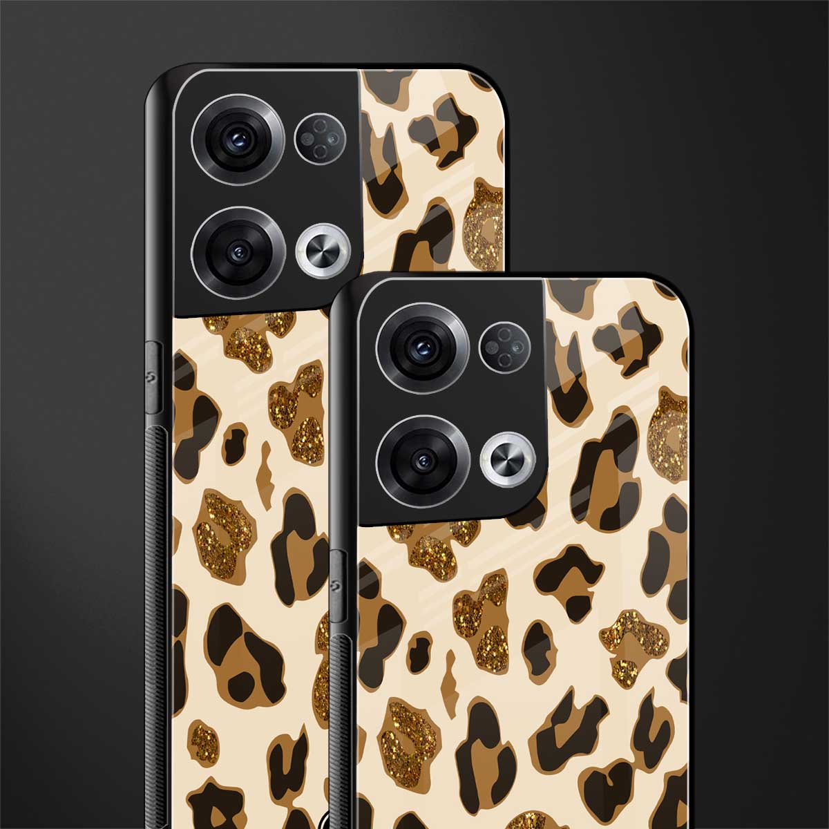 cheetah fur aesthetic back phone cover | glass case for oppo reno 8 pro