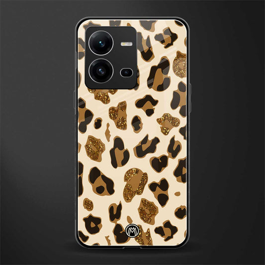 cheetah fur aesthetic back phone cover | glass case for vivo v25-5g