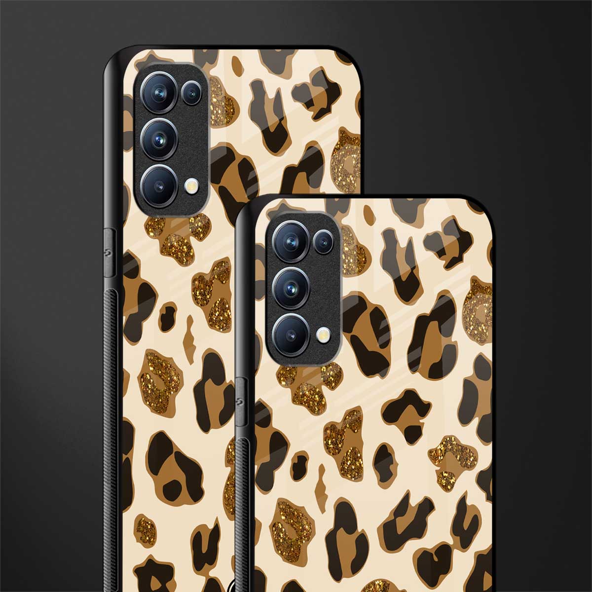cheetah fur aesthetic back phone cover | glass case for oppo reno 5