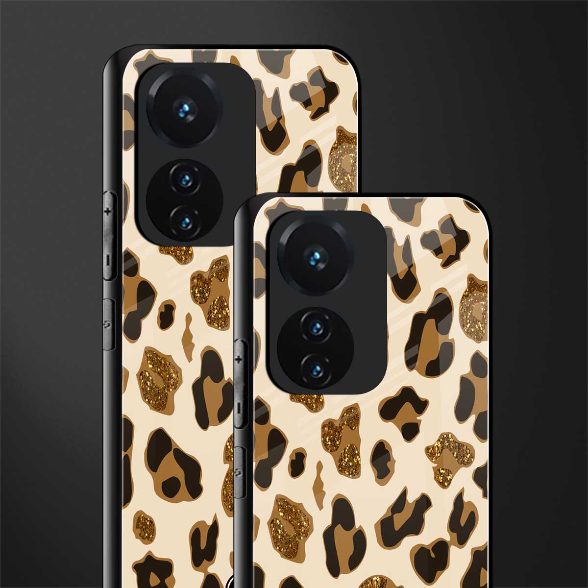 cheetah fur aesthetic back phone cover | glass case for vivo t1 44w 4g