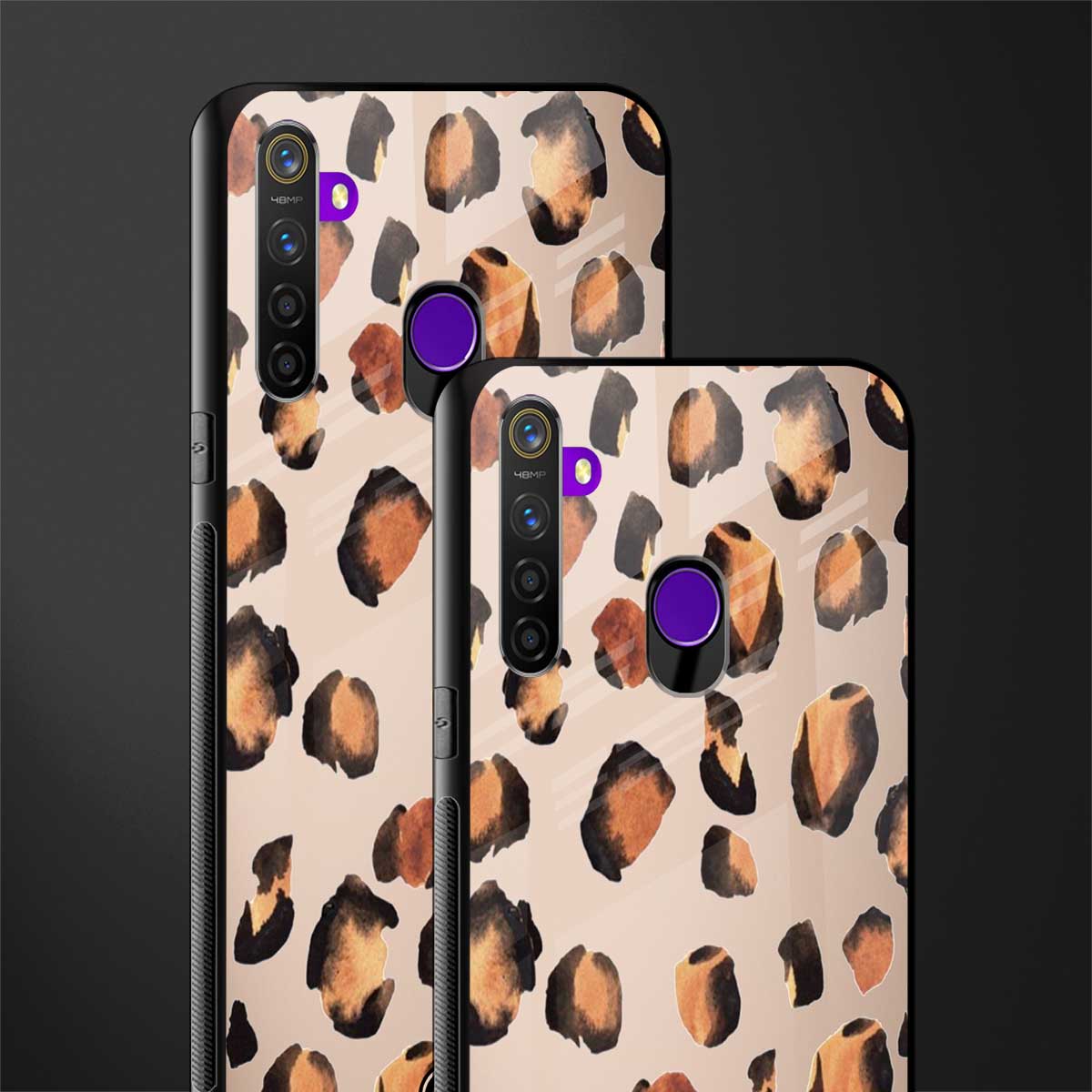 cheetah fur gold edition glass case for realme 5s image-2