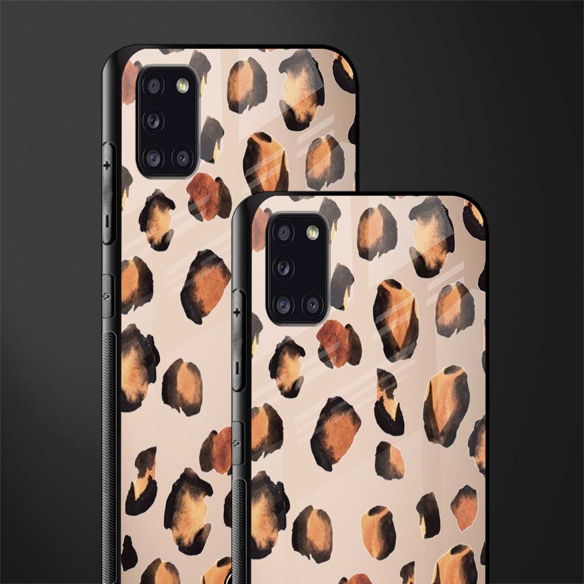 cheetah fur gold edition glass case for samsung galaxy a31 image-2