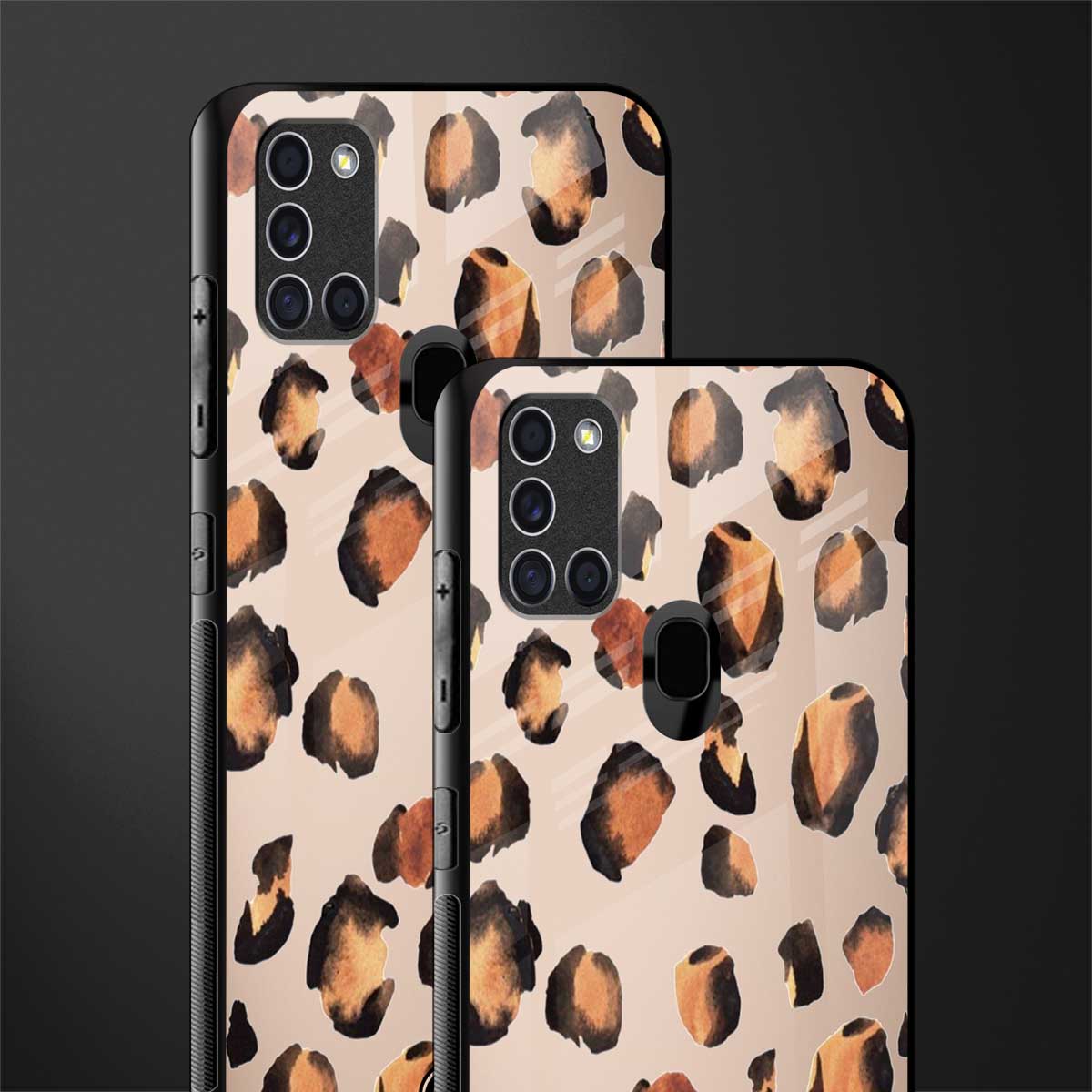 cheetah fur gold edition glass case for samsung galaxy a21s image-2