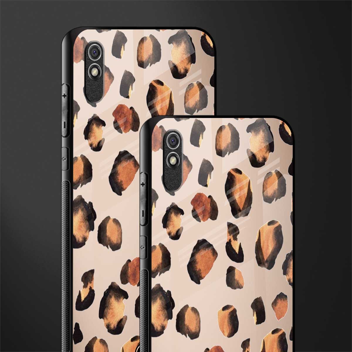 cheetah fur gold edition glass case for redmi 9a image-2