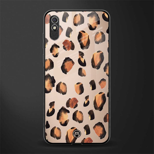 cheetah fur gold edition glass case for redmi 9a image