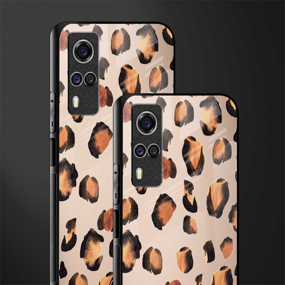 cheetah fur gold edition glass case for vivo y51 image-2