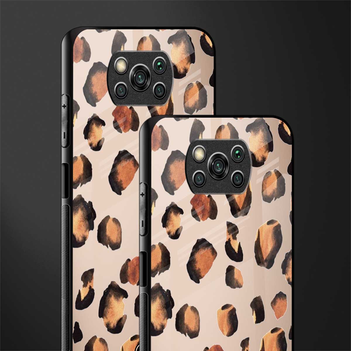 cheetah fur gold edition glass case for poco x3 image-2