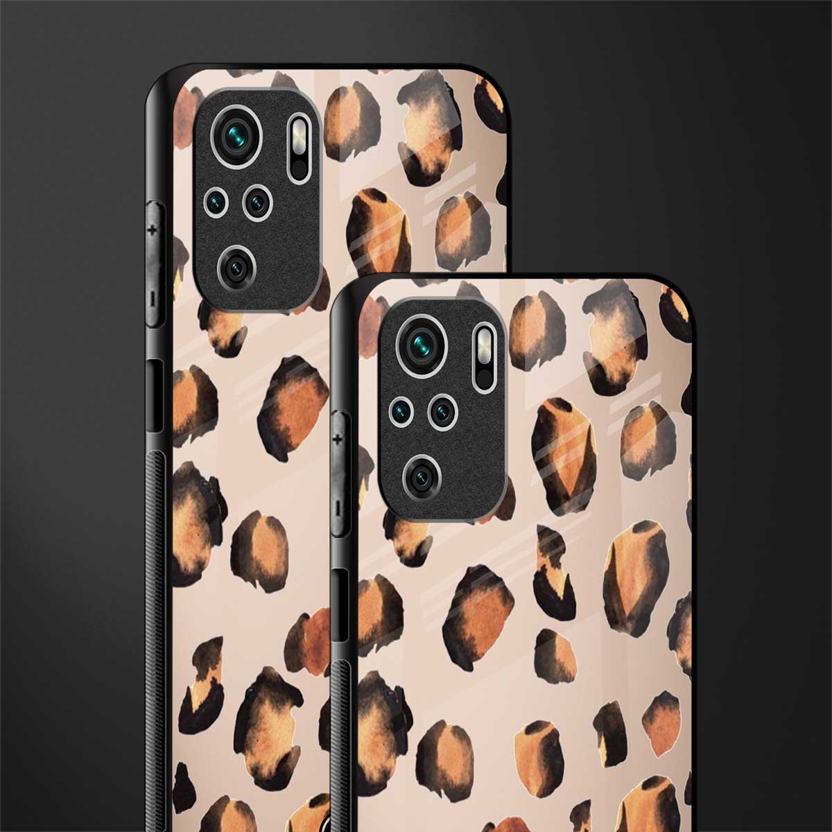 cheetah fur gold edition glass case for redmi note 10 image-2