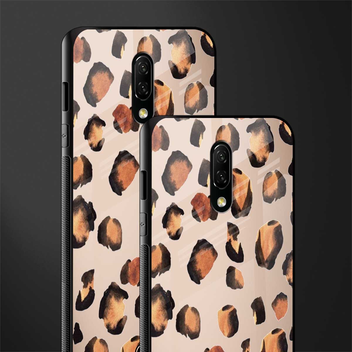 cheetah fur gold edition glass case for oneplus 7 image-2
