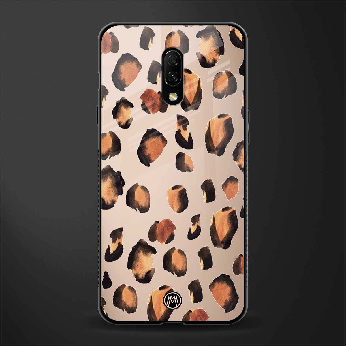 cheetah fur gold edition glass case for oneplus 7 image