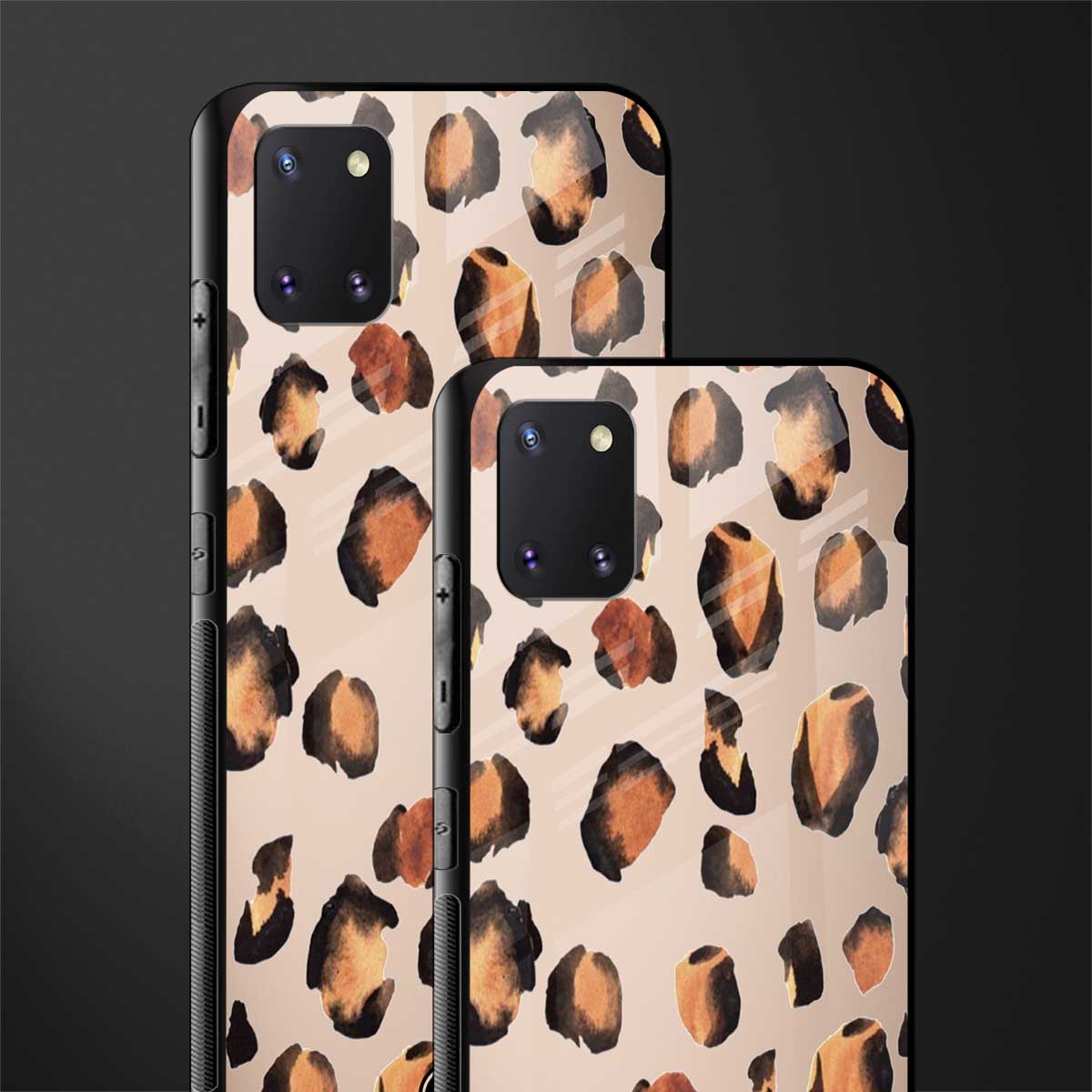 cheetah fur gold edition glass case for samsung a81 image-2