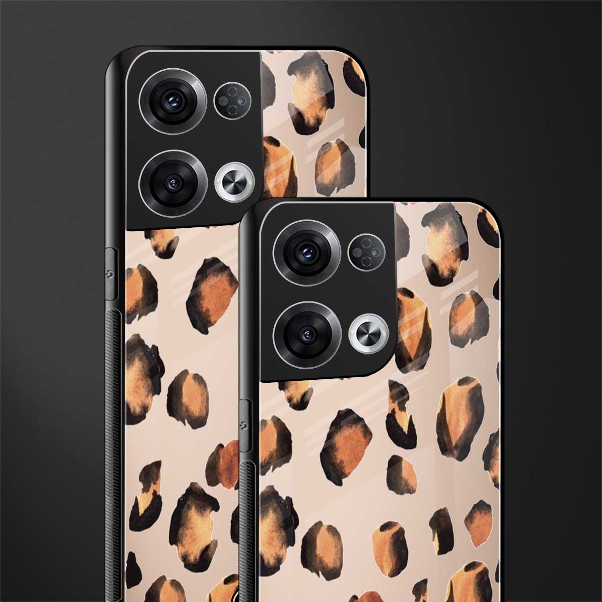 cheetah fur gold edition back phone cover | glass case for oppo reno 8
