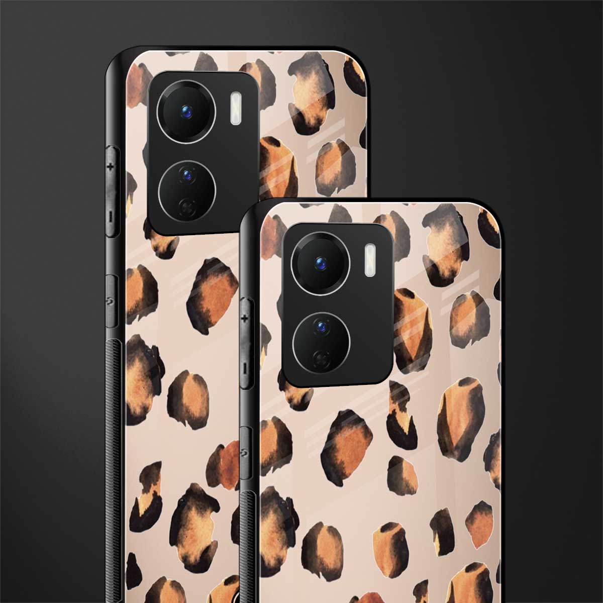 cheetah fur gold edition back phone cover | glass case for vivo y16