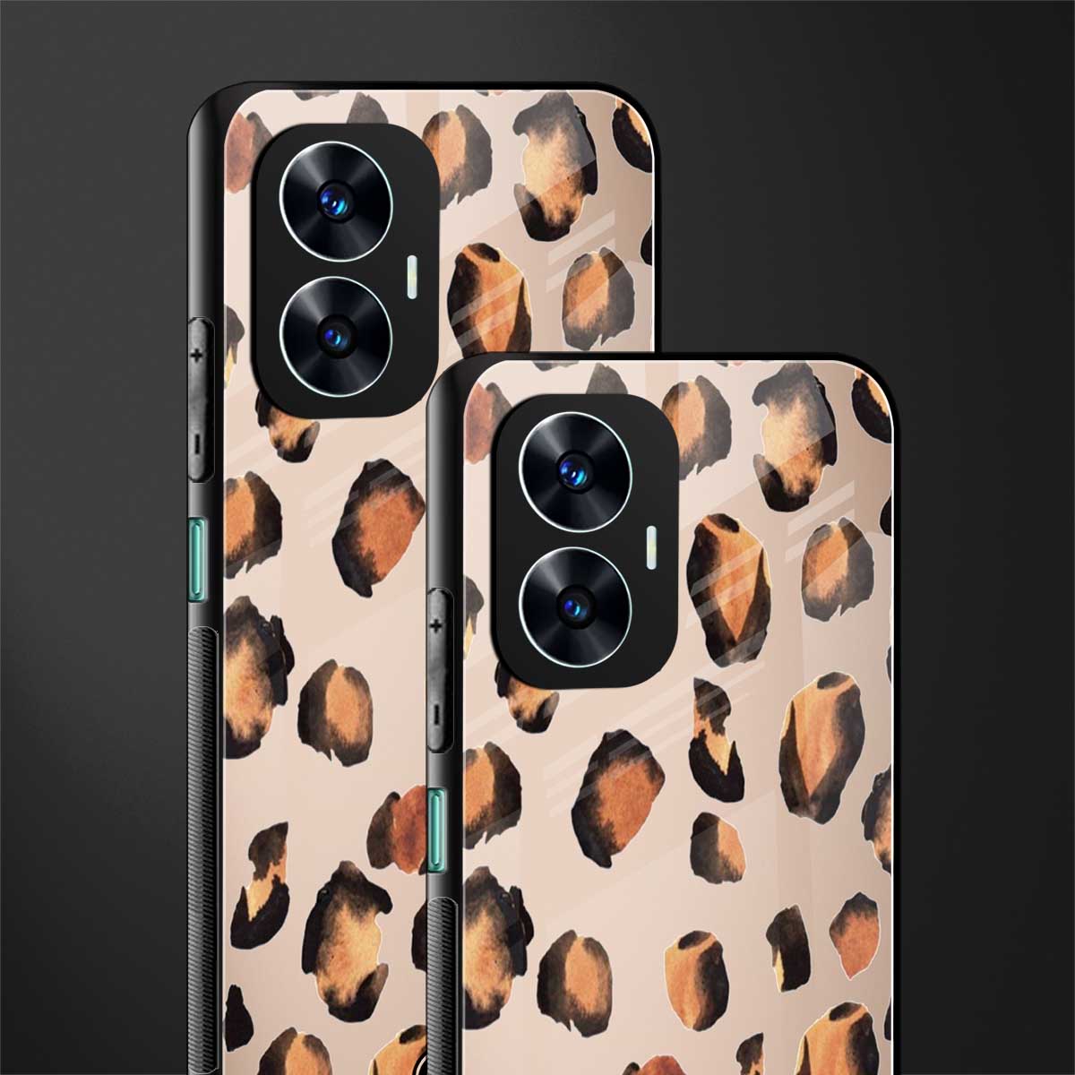 cheetah fur gold edition back phone cover | glass case for realme c55
