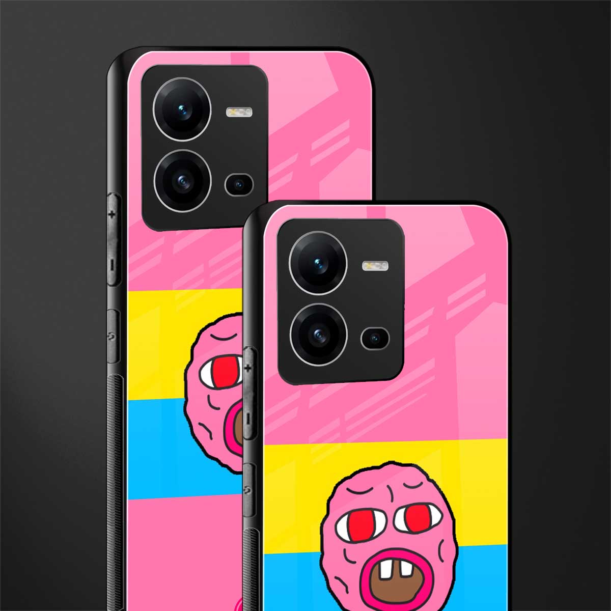 cherry bomb back phone cover | glass case for vivo v25-5g