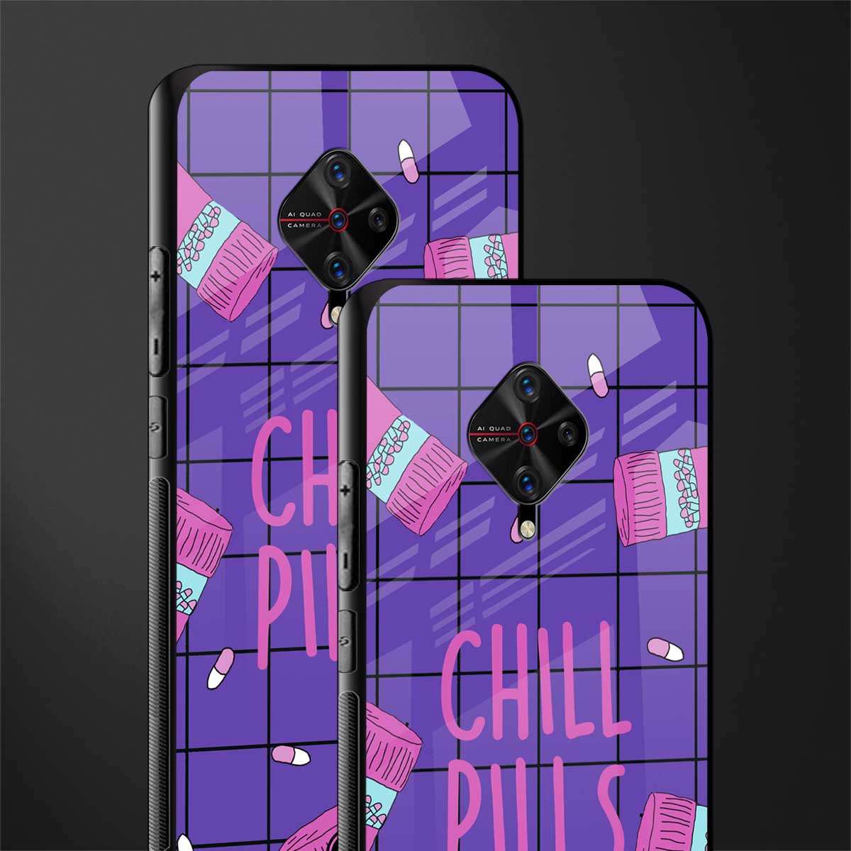 chill pills glass case for vivo s1 pro image-2