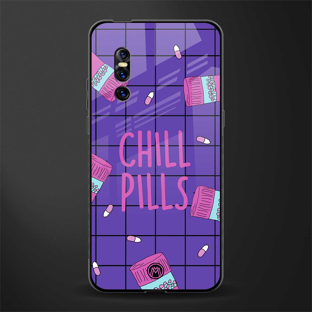 chill pills glass case for vivo v15 pro image