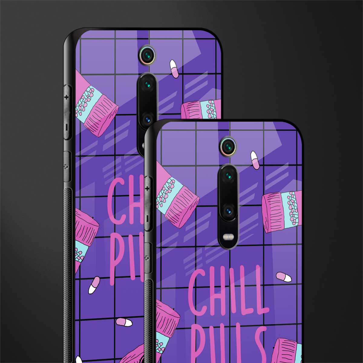 chill pills glass case for redmi k20 image-2
