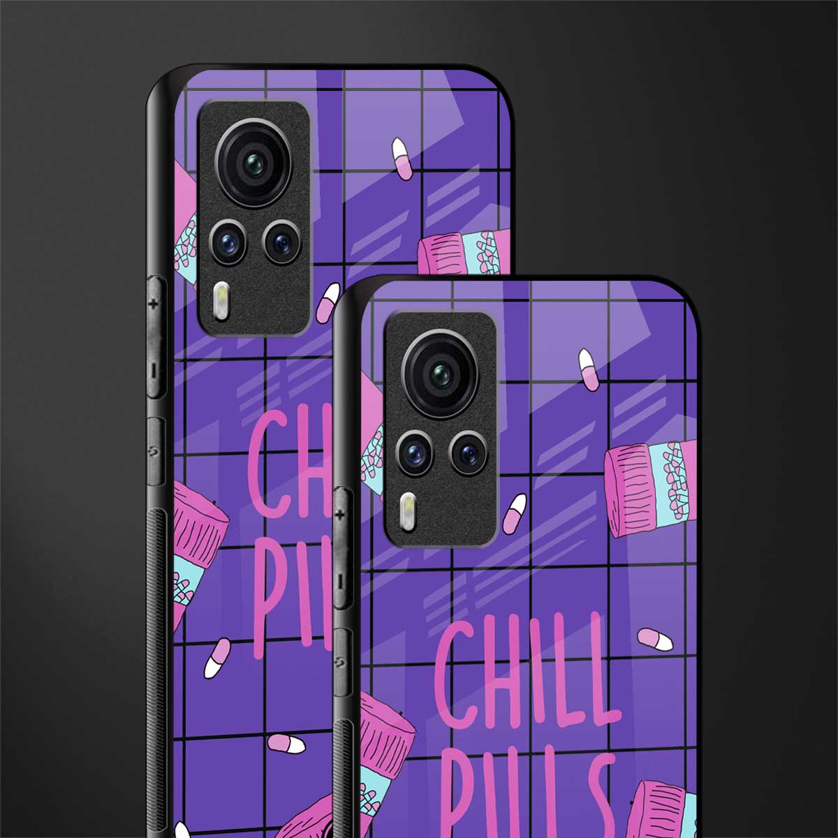 chill pills glass case for vivo x60 pro image-2
