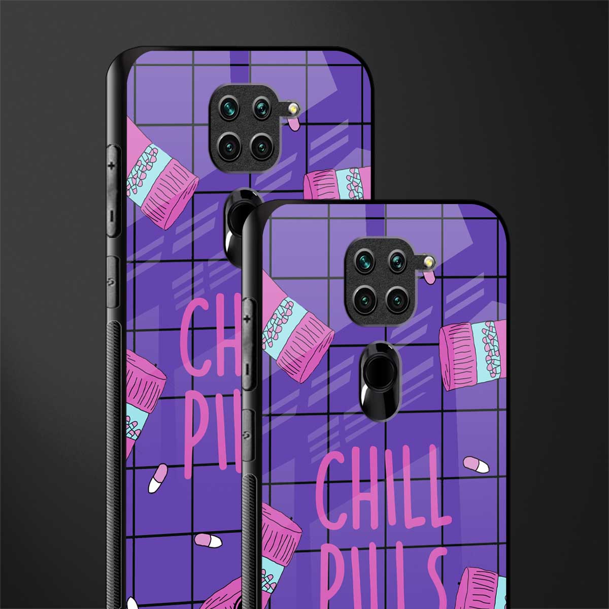 chill pills glass case for redmi note 9 image-2