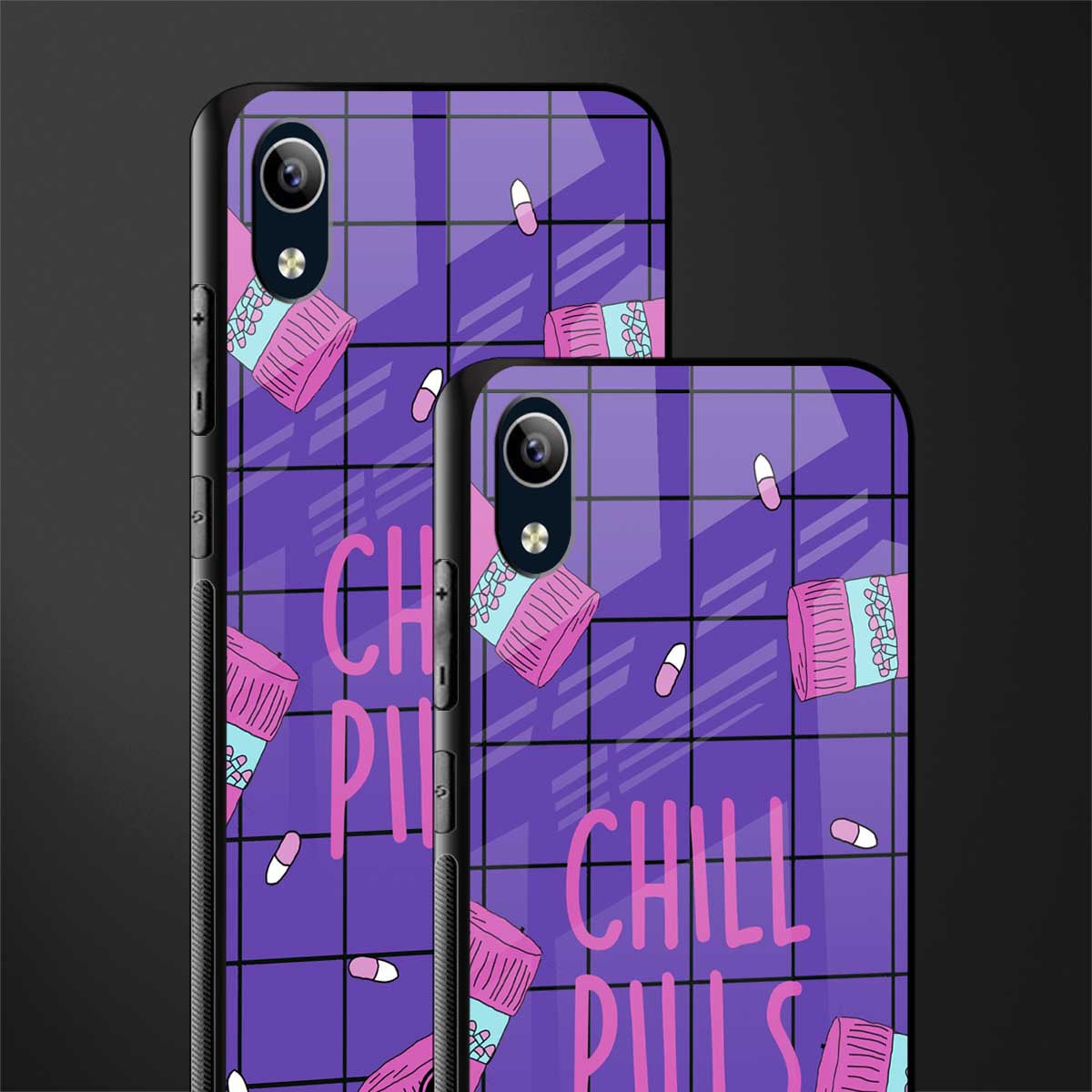 chill pills glass case for vivo y1s without fingerprint image-2