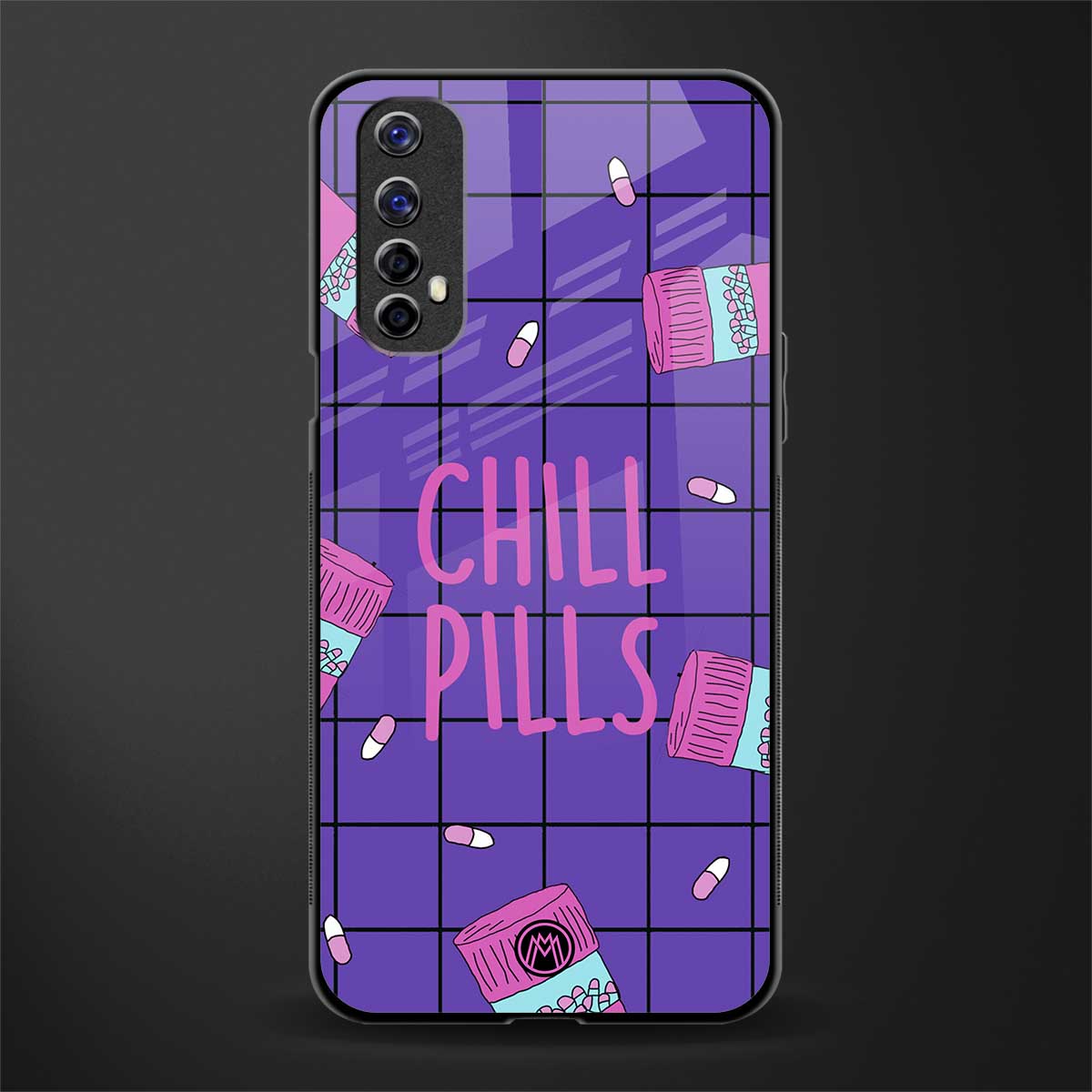 chill pills glass case for realme 7 image
