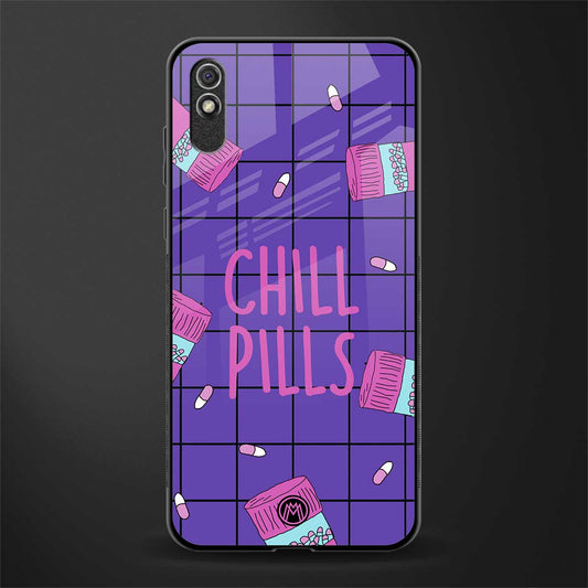 chill pills glass case for redmi 9a image
