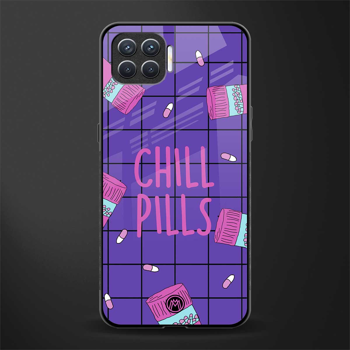 chill pills glass case for oppo f17 pro image