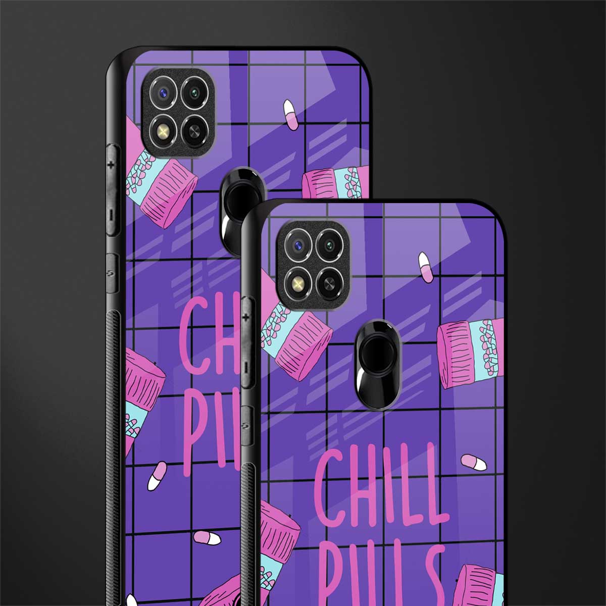 chill pills glass case for redmi 9 image-2