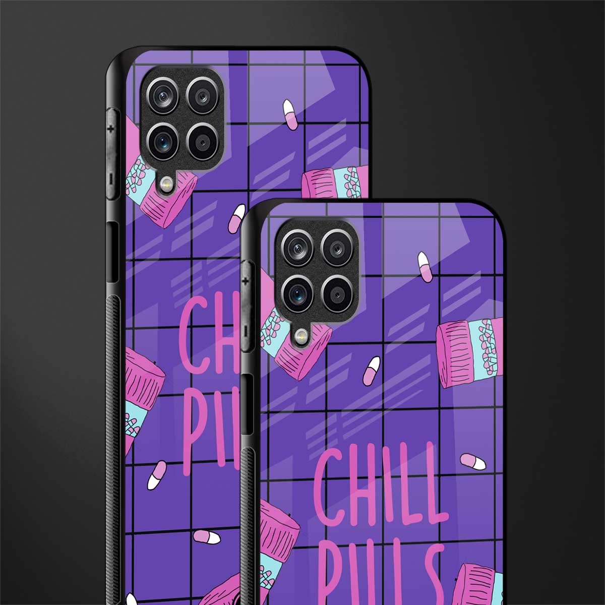 chill pills glass case for samsung galaxy m12 image-2