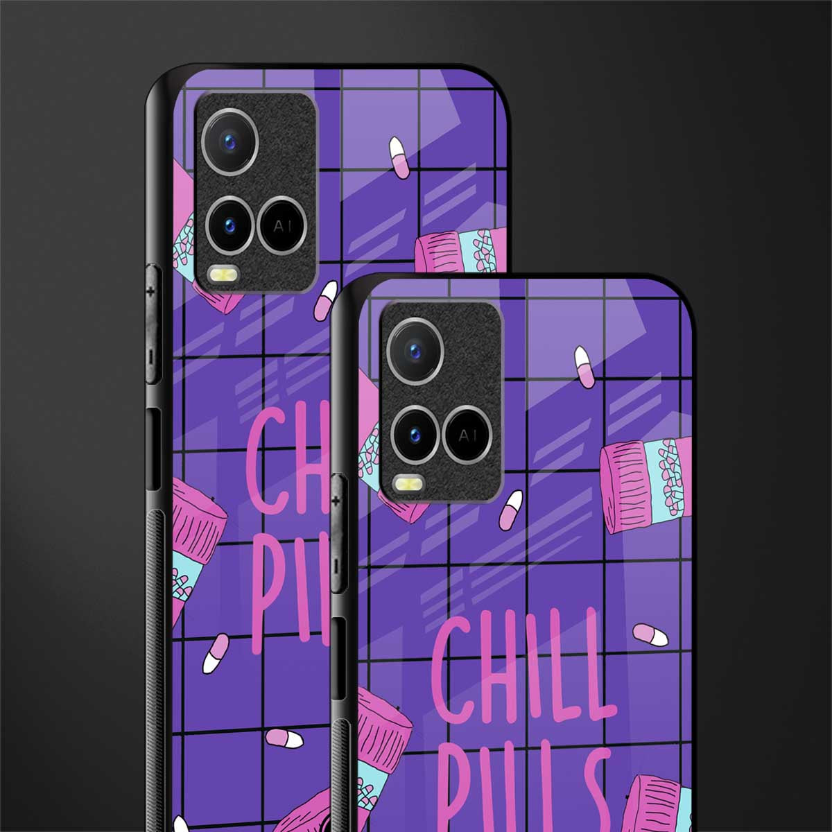 chill pills glass case for vivo y33s vivo y33t image-2