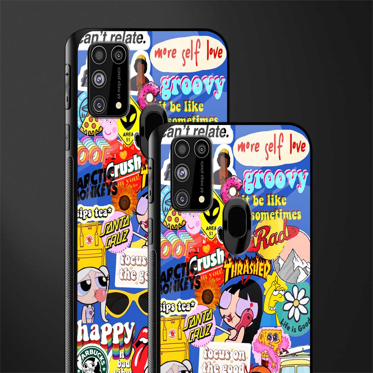 classic collage aesthetic glass case for samsung galaxy m31 prime edition image-2