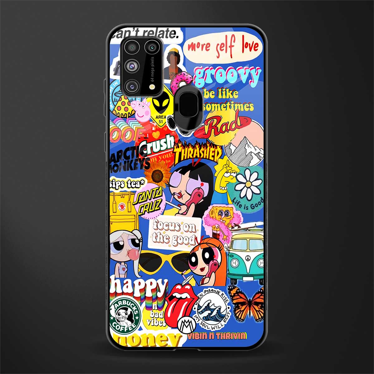 classic collage aesthetic glass case for samsung galaxy m31 prime edition image