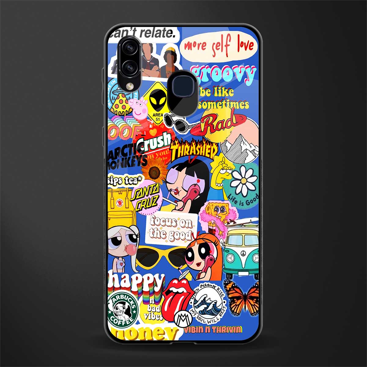 classic collage aesthetic glass case for samsung galaxy a30 image