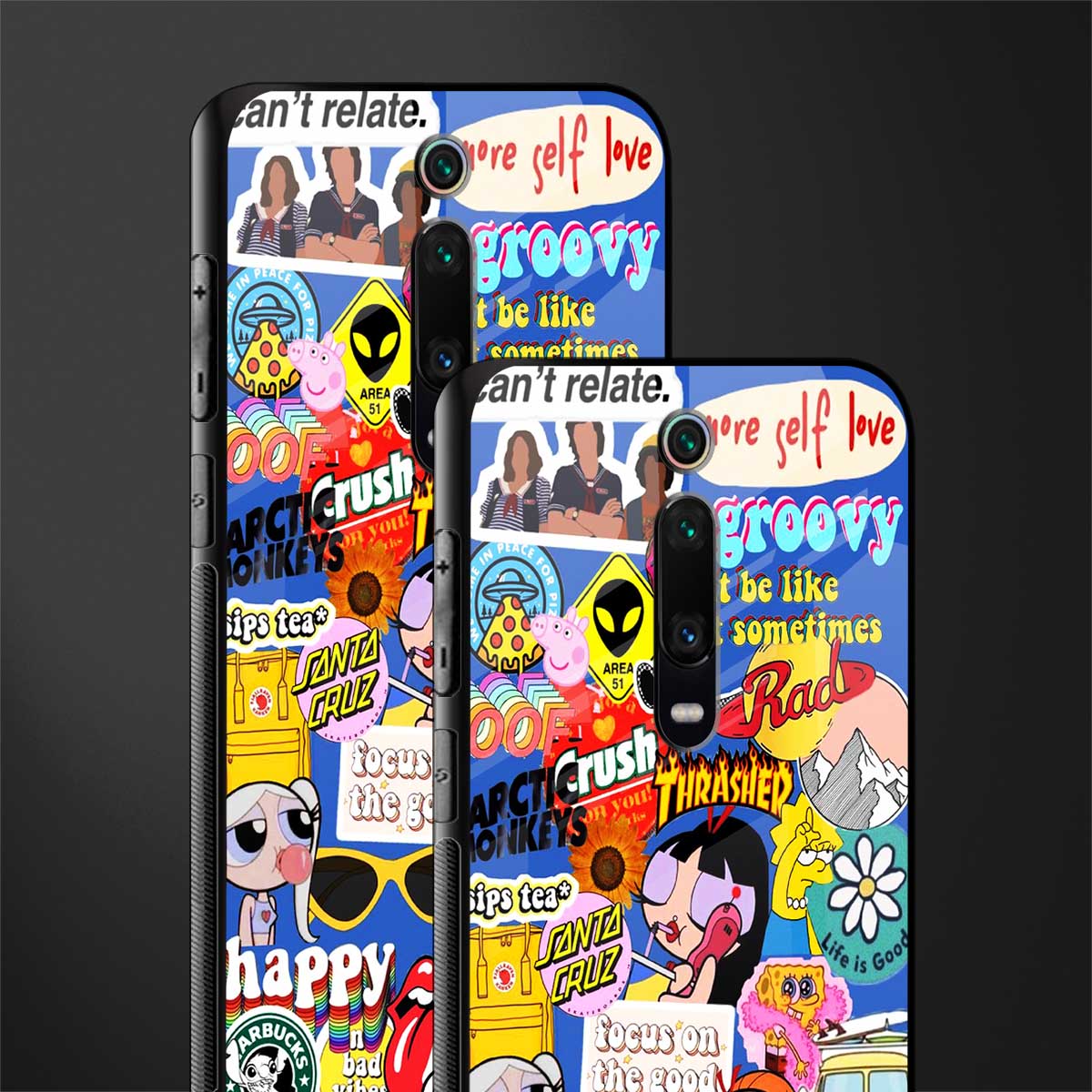 classic collage aesthetic glass case for redmi k20 image-2