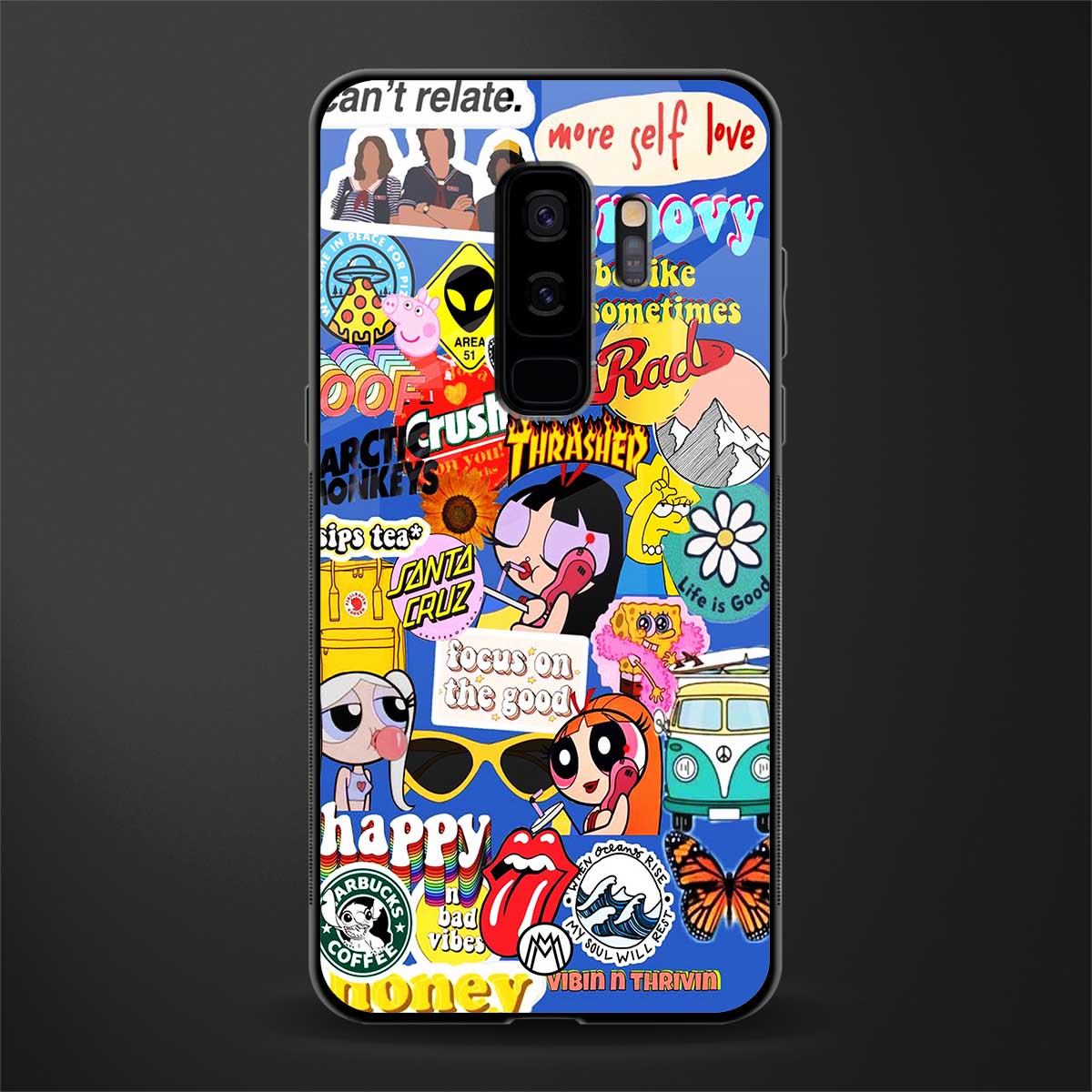 classic collage aesthetic glass case for samsung galaxy s9 plus image
