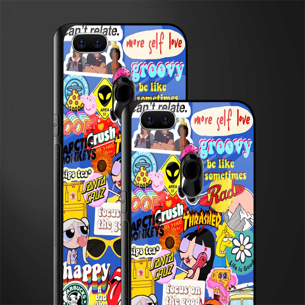 classic collage aesthetic glass case for oppo a5s image-2