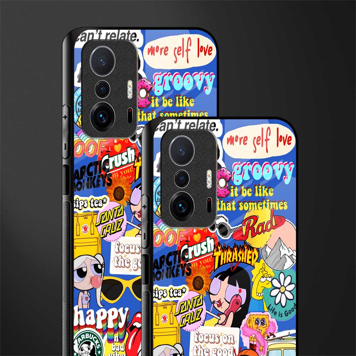 classic collage aesthetic glass case for mi 11t pro 5g image-2