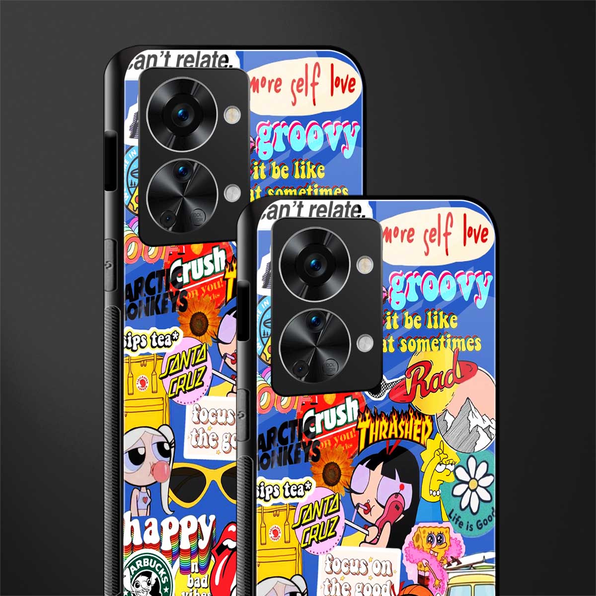 classic collage aesthetic glass case for phone case | glass case for oneplus nord 2t 5g