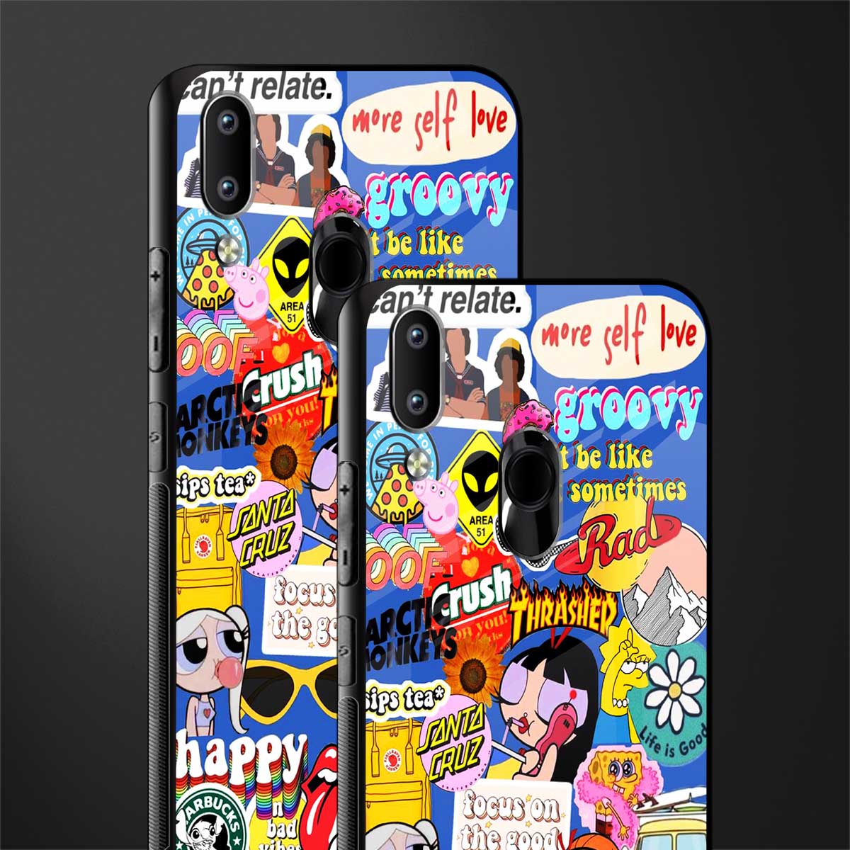 classic collage aesthetic glass case for vivo y95 image-2