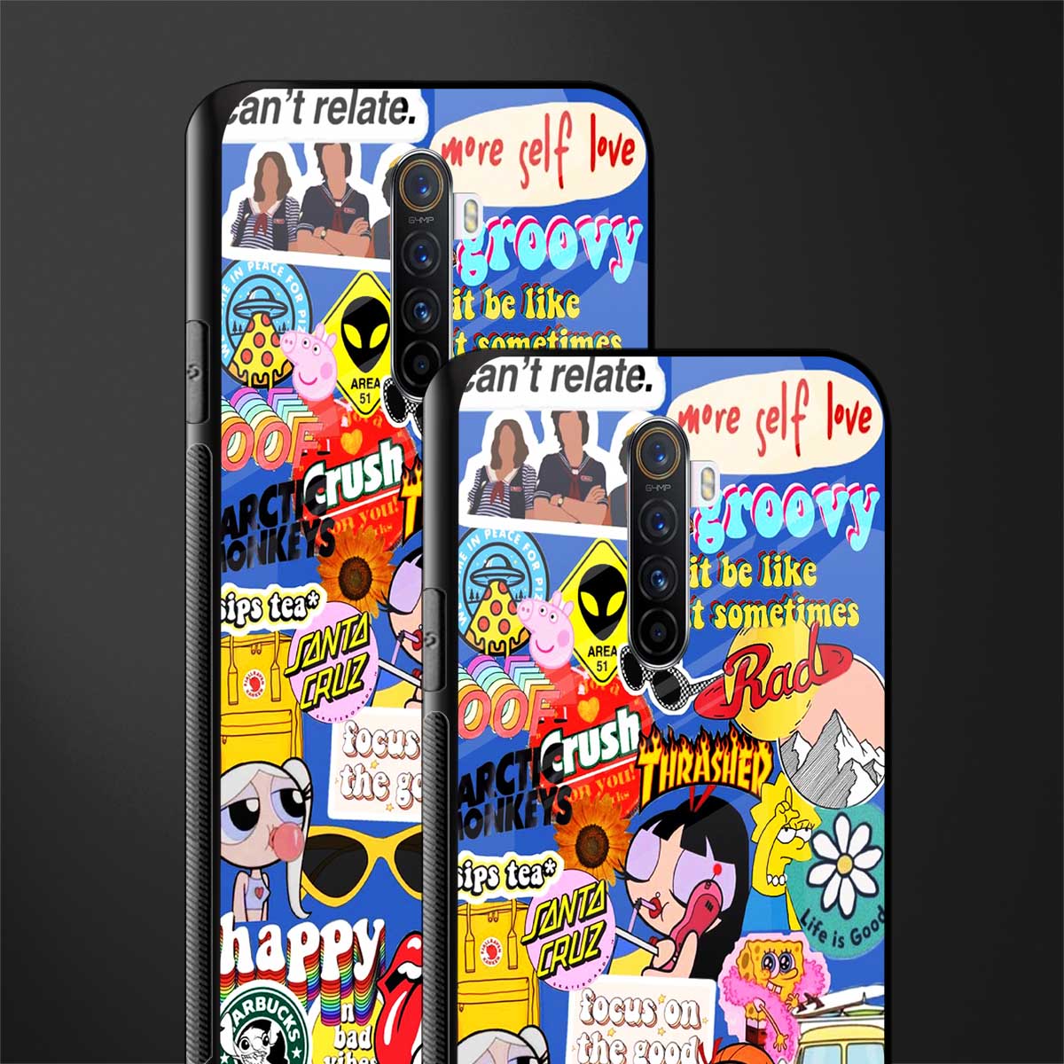 classic collage aesthetic glass case for realme x2 pro image-2